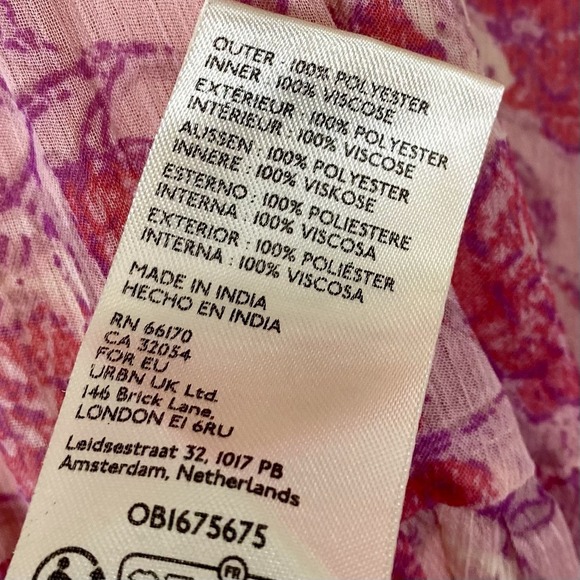 Free People Small Maxi Dress Sheer Lined Pink Floral Long Sleeve Flowy Cottage S - Picture 5 of 5